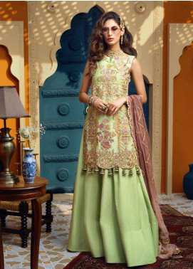 Asim Jofa Embroidered Raw Silk Wedding Collection Design 05 2019